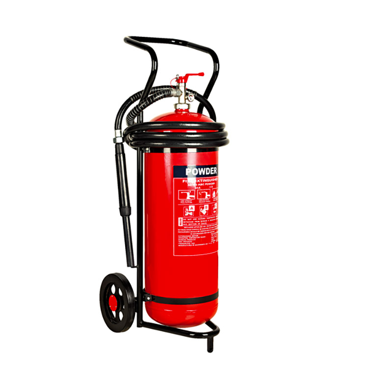 Dandy Solutions LTD is the leading wholesale supplier of high quality 50kg Powder Trolley Fire Extinguisher in Nairobi Kenya, denoted by a blue label