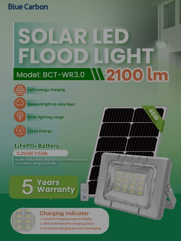 Blue Carbon BCT-WR3.0 Solar Floodlight in Kenya